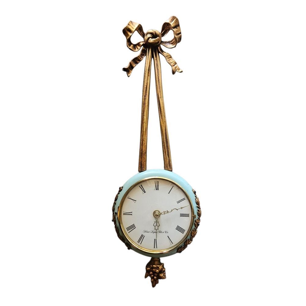 Vintage Henri Lagin French Art Nouveau Ormolu Banjo Clock - 24 in by 8 in